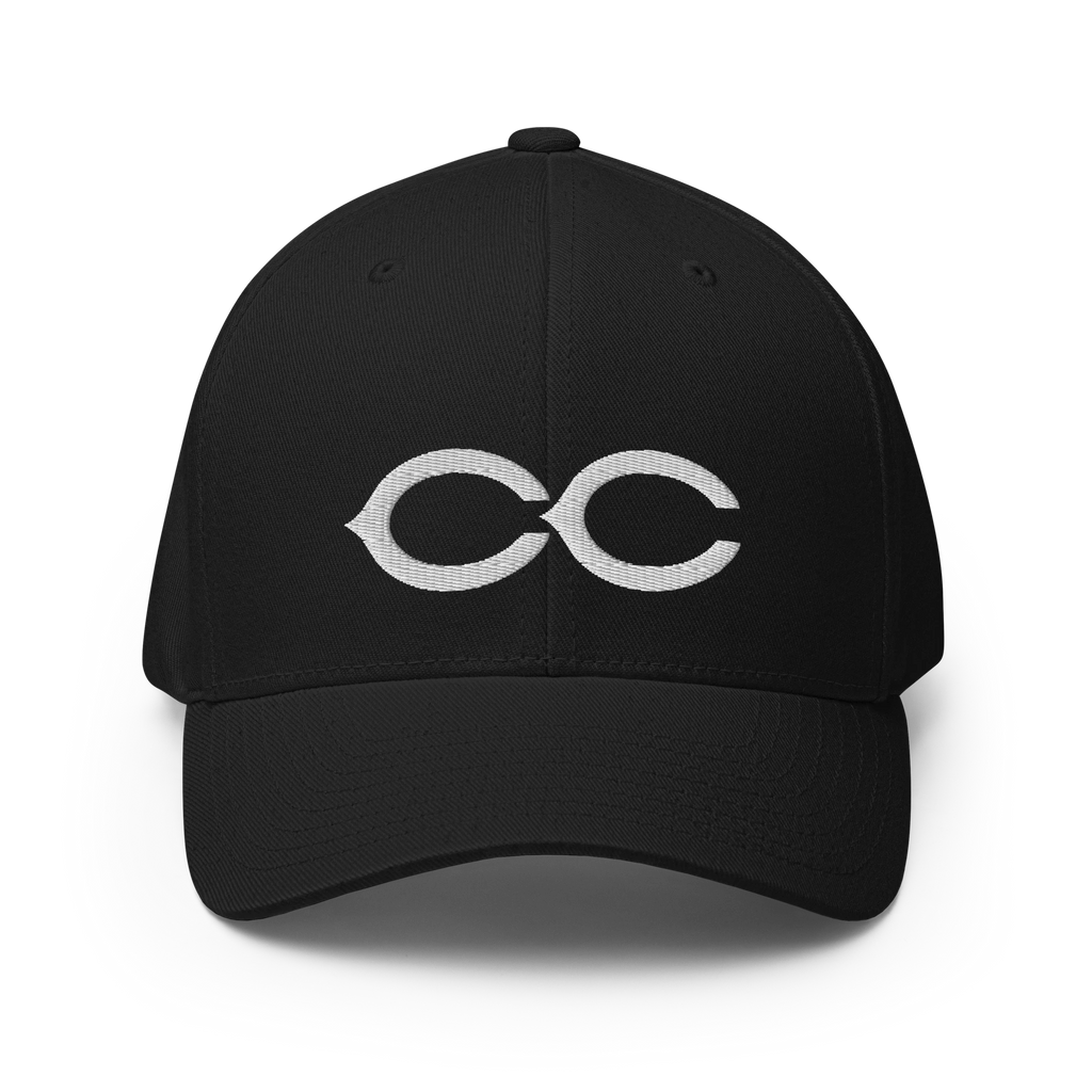 The Monogram Crypto Flexfit Hat - black front view