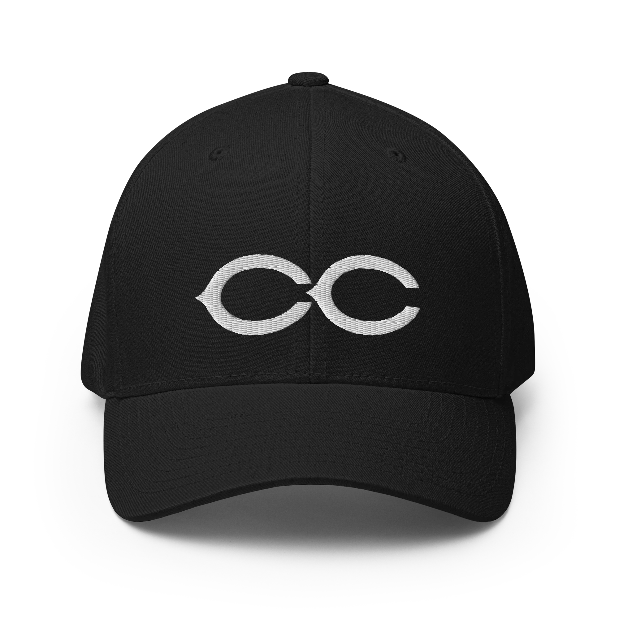 The Monogram Crypto Flexfit Hat - black front view