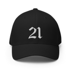 21 Million Crypto Flexfit Hat - black front view