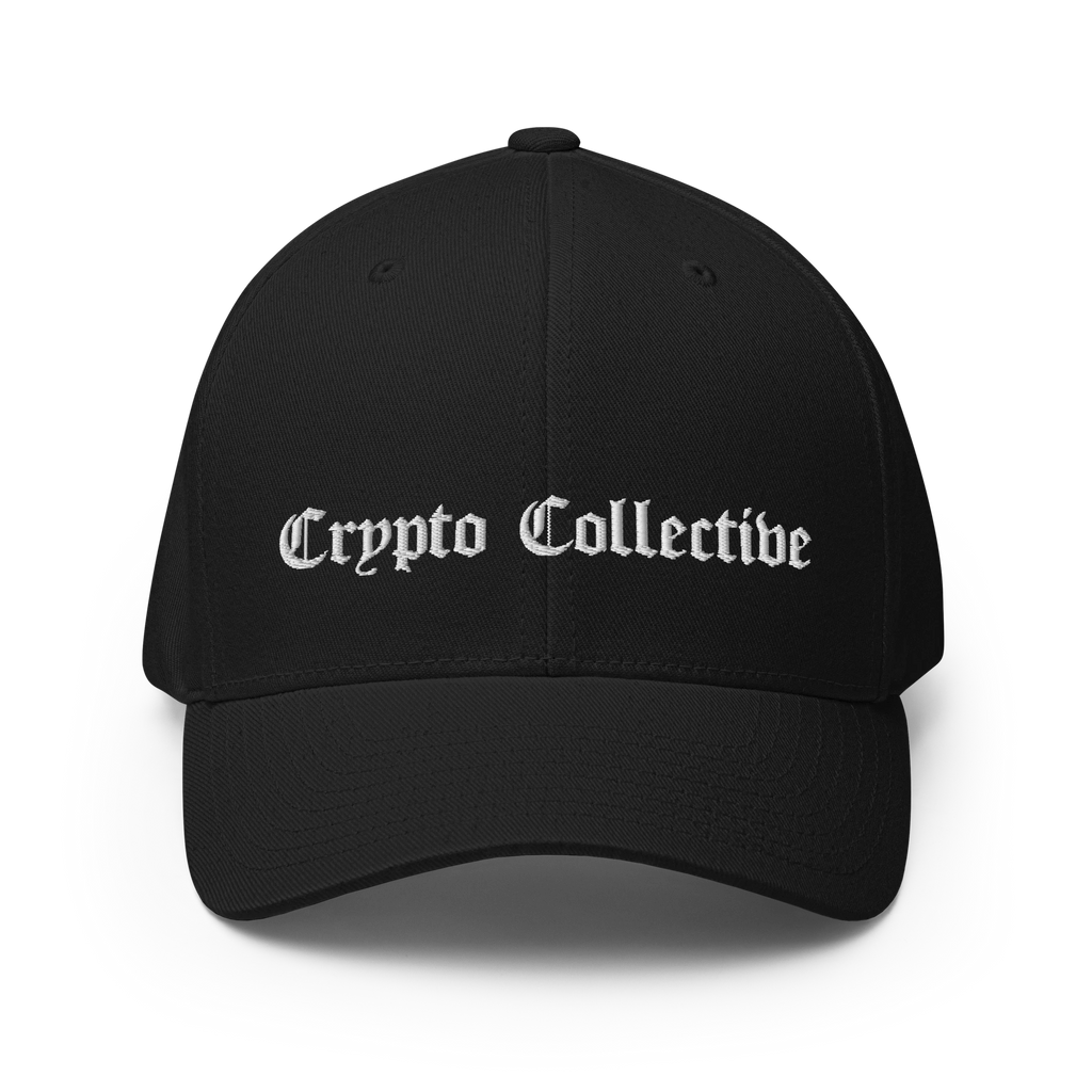 The OG Crypto Flexfit Hat - black front view