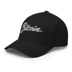 The Satoshi Crypto Flexfit Hat - black left-front view