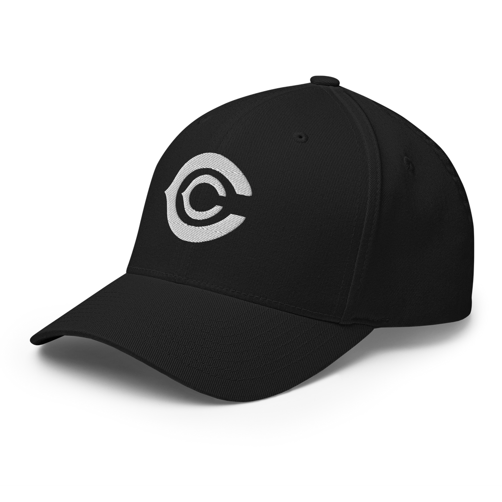 The CC Cap Crypto Flexfit Hat - black left-front view