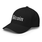 Bitcoin Script Crypto Flexfit Hat - black left-front view