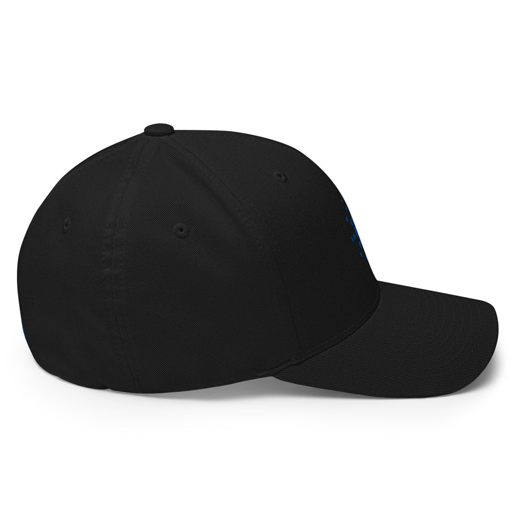 Embroidered Cardano ADA crypto hat black - right side view