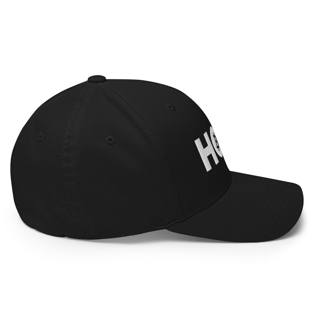 Embroidered HODL Bitcoin FlexFit Dad Hat - white back view