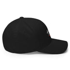 Embroidered Satoshi Katakana FlexFit Dad Hat - white back view