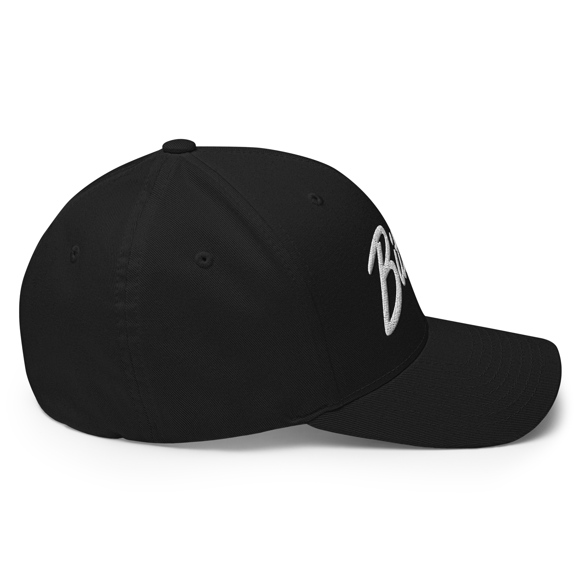 The Satoshi Crypto Flexfit Hat - black right-side view