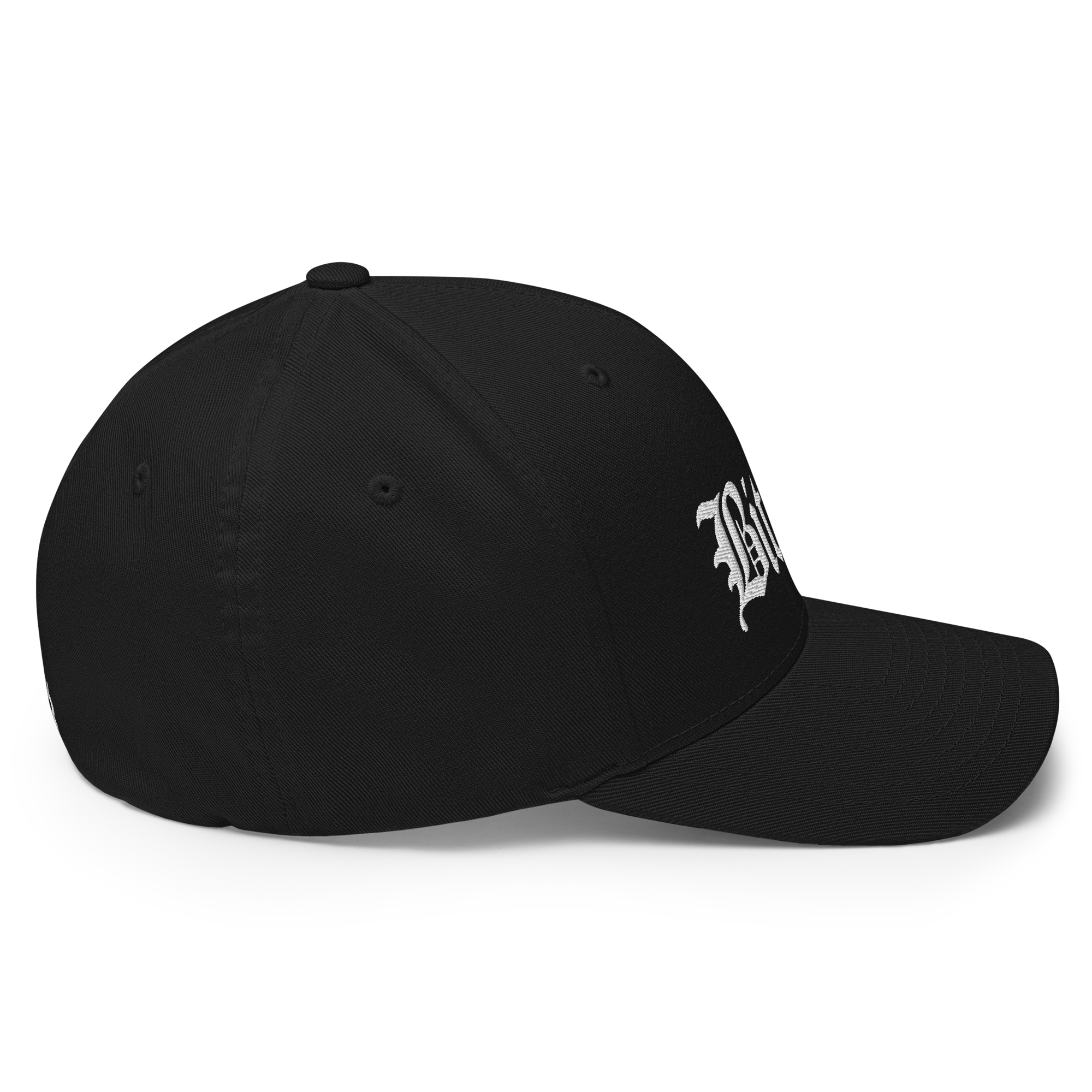 Bitcoin Script Crypto Flexfit Hat - black right-side view