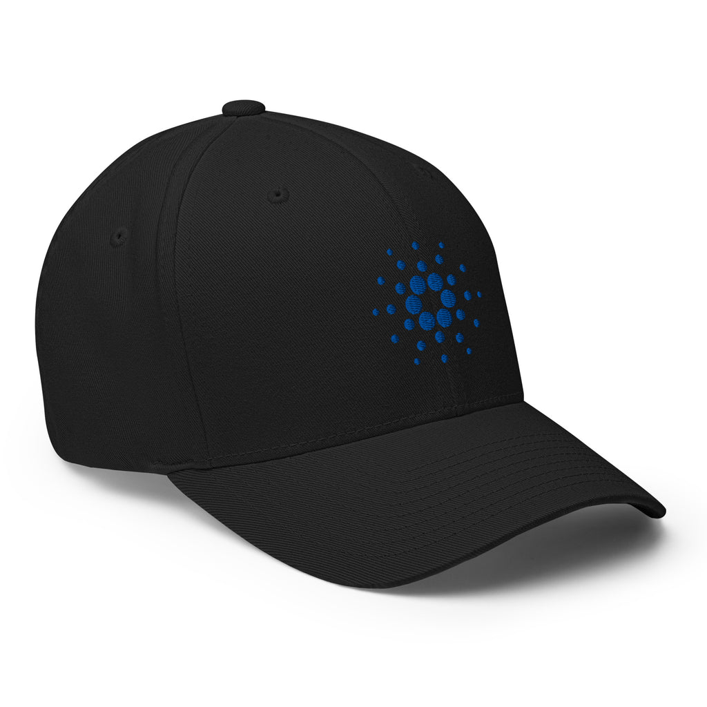 Embroidered Cardano FlexFit Dad Hat - black right front view