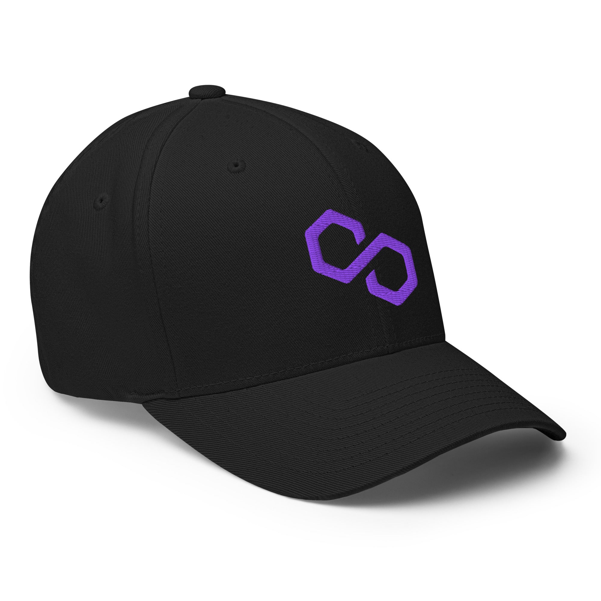 Embroidered Polygon FlexFit Dad Hat - black right front view