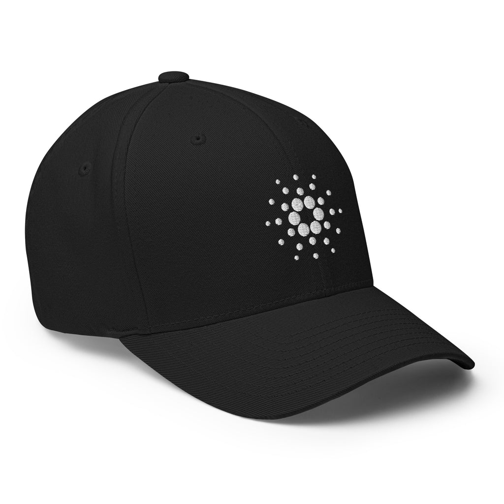 Embroidered Cardano FlexFit Hat Design 3 - white right front ADA