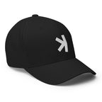 Embroidered Kaspa FlexFit Dad Hat - black right front KAS logo