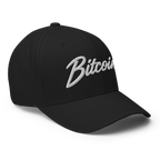 The Satoshi Crypto Flexfit Hat - black right-front view