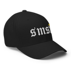 The SMSF Crypto Flexfit Hat - black right-front view