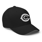 The CC Cap Crypto Flexfit Hat - black right-front view
