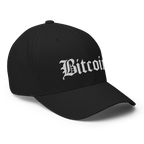 Bitcoin Script Crypto Flexfit Hat - black right-front view
