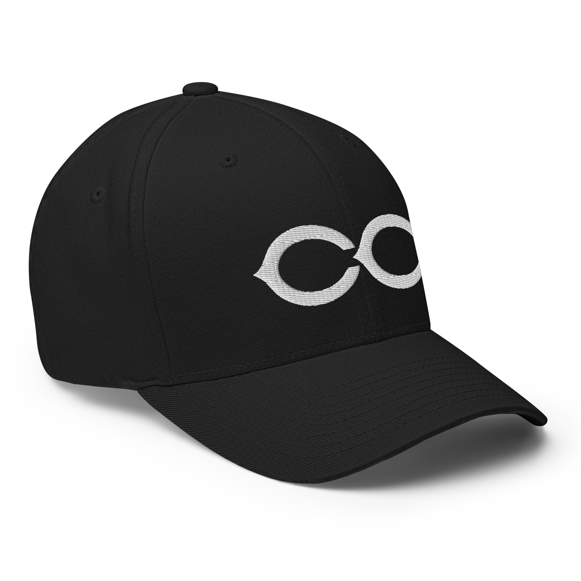 The Monogram Crypto Flexfit Hat - black right-front view