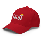 The SMSF Crypto Flexfit Hat - red left-front view