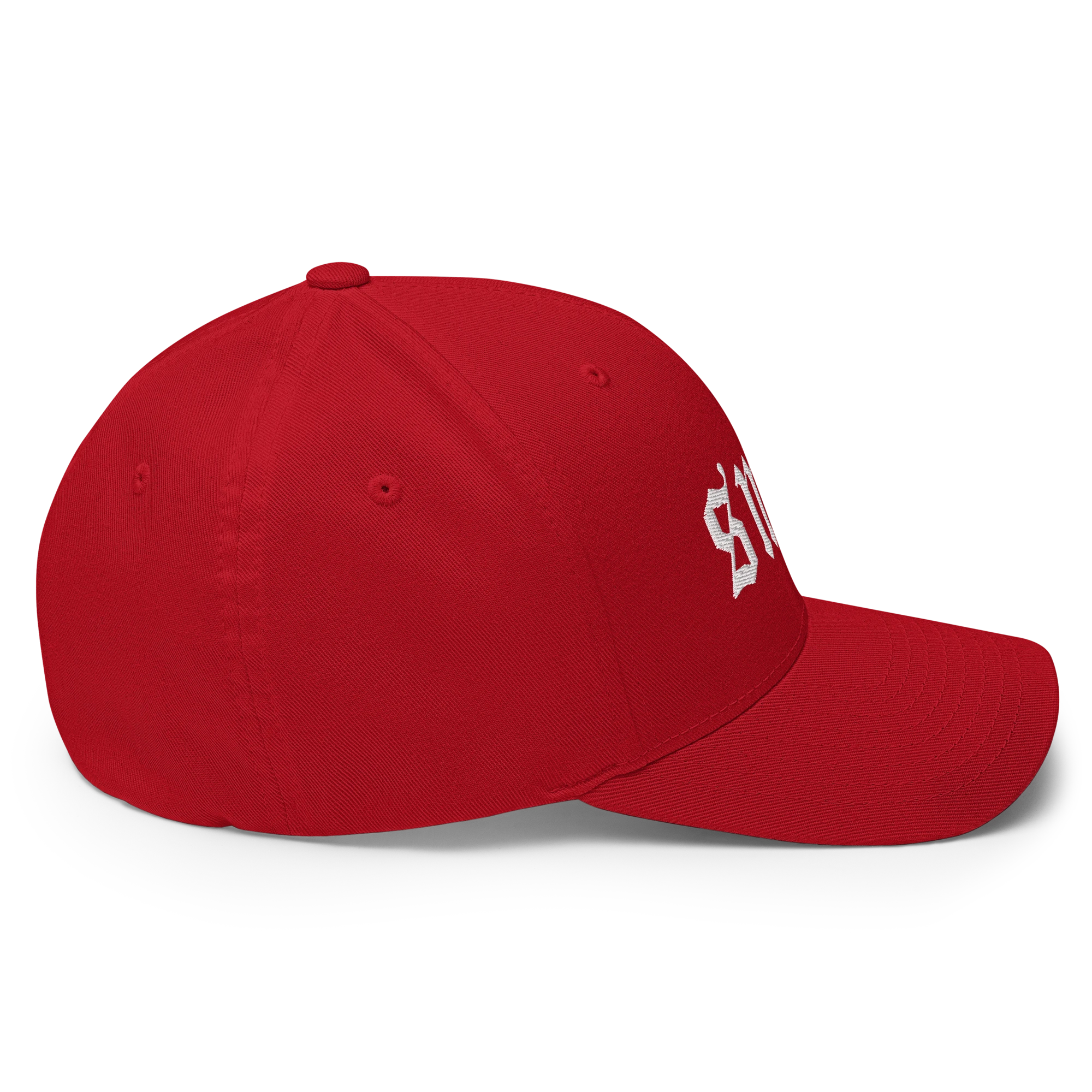 The SMSF Crypto Flexfit Hat - red right-side view