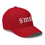 The SMSF Crypto Flexfit Hat - red right-front view