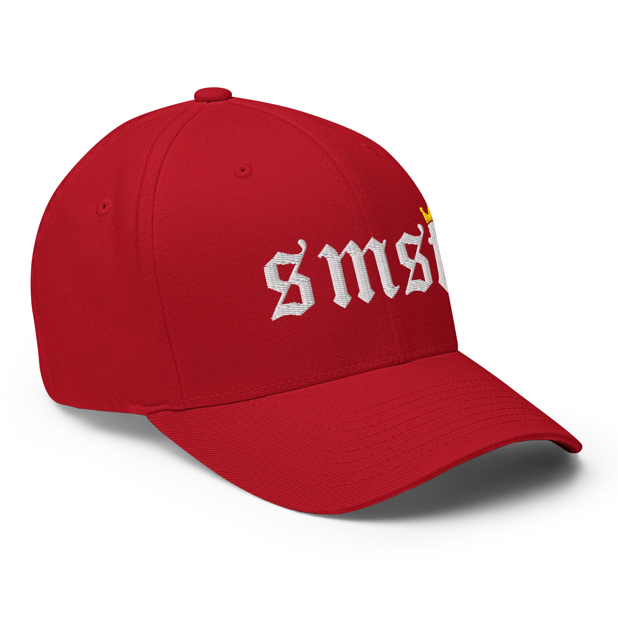 The SMSF Crypto Flexfit Hat - red right-front view