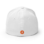 Embroidered Bitcoin FlexFit Dad Hat - white back view