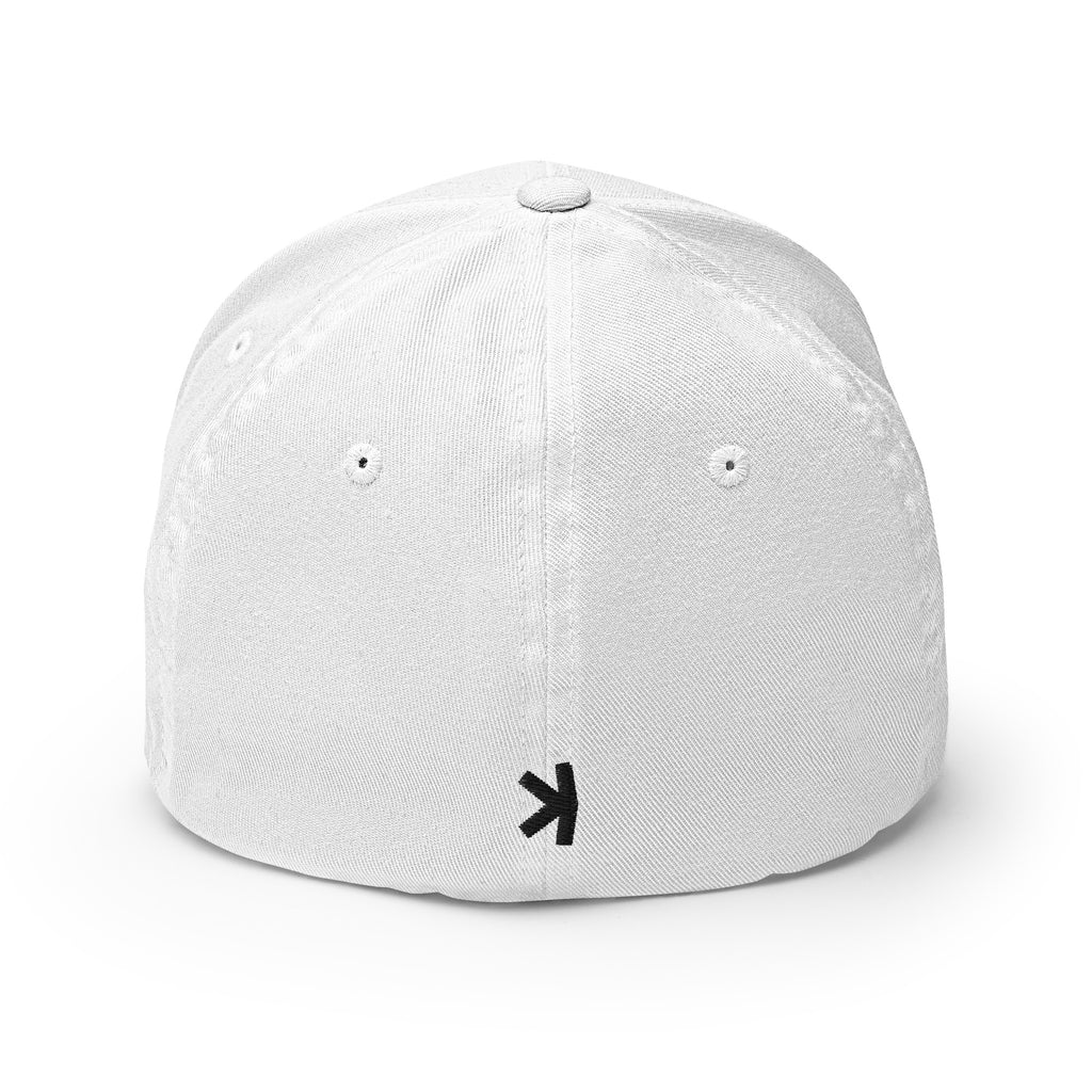 Embroidered Kaspa FlexFit Dad Hat - white back view