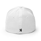 Embroidered Kaspa FlexFit Dad Hat - white back view