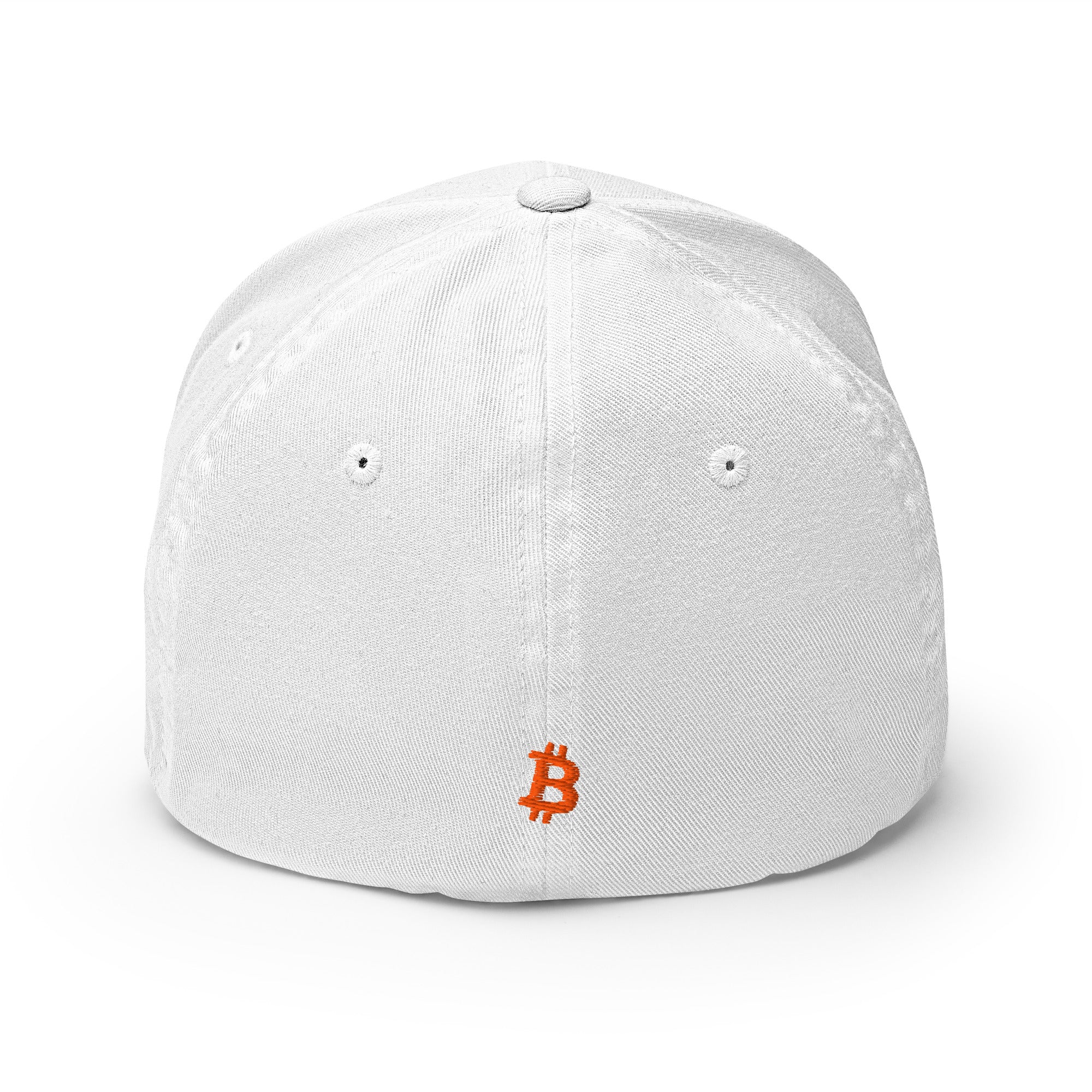 Embroidered Orange Bitcoin Logo FlexFit Dad Hat
