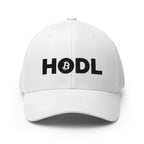 Embroidered HODL Bitcoin FlexFit Dad Hat - black right front BTC
