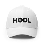 Embroidered HODL Kaspa FlexFit Dad Hat - black right front KAS