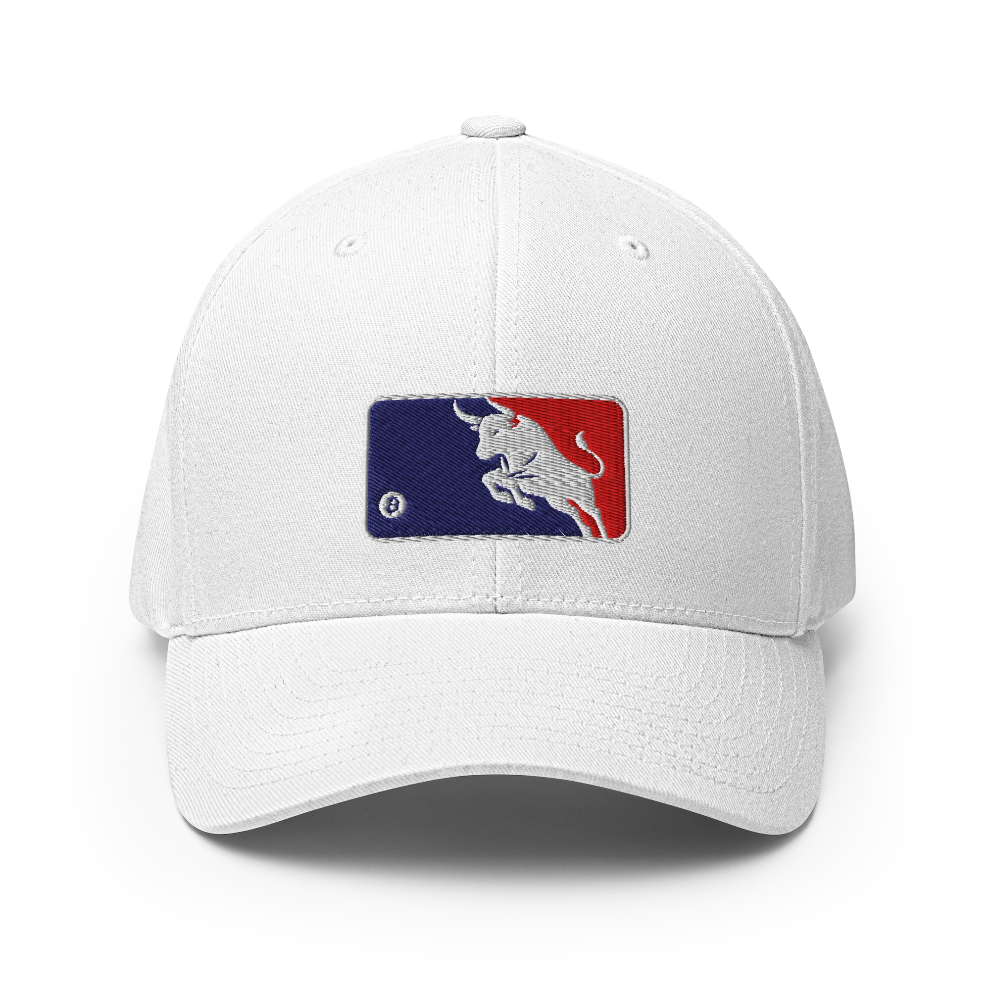 Bull Market Crypto Flexfit Hat - white front view
