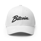 The Satoshi Crypto Flexfit Hat - white front view