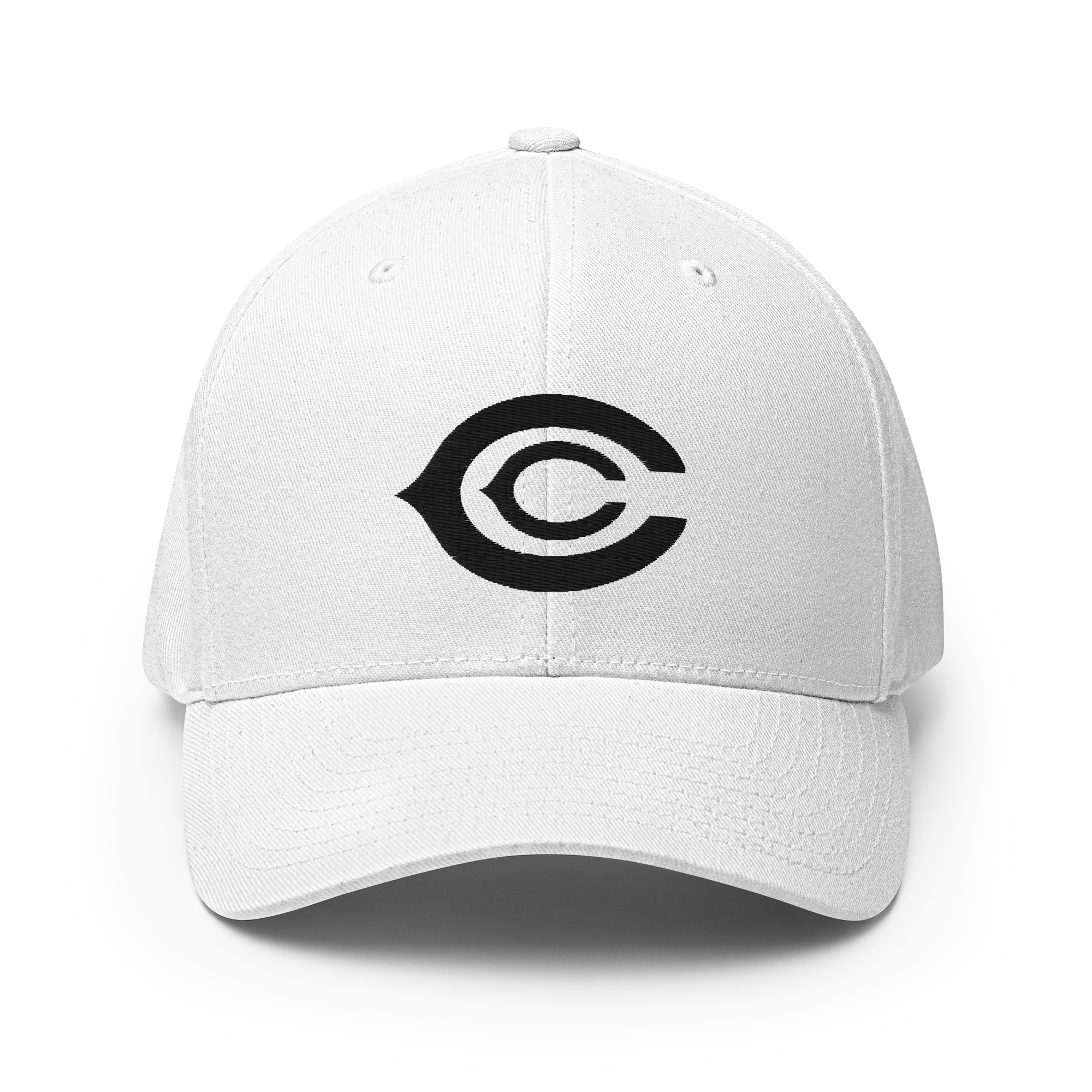 The CC Cap Crypto Flexfit Hat - white front view