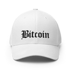 Bitcoin Script Crypto Flexfit Hat - white front view