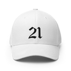 21 Million Crypto Flexfit Hat - white front view