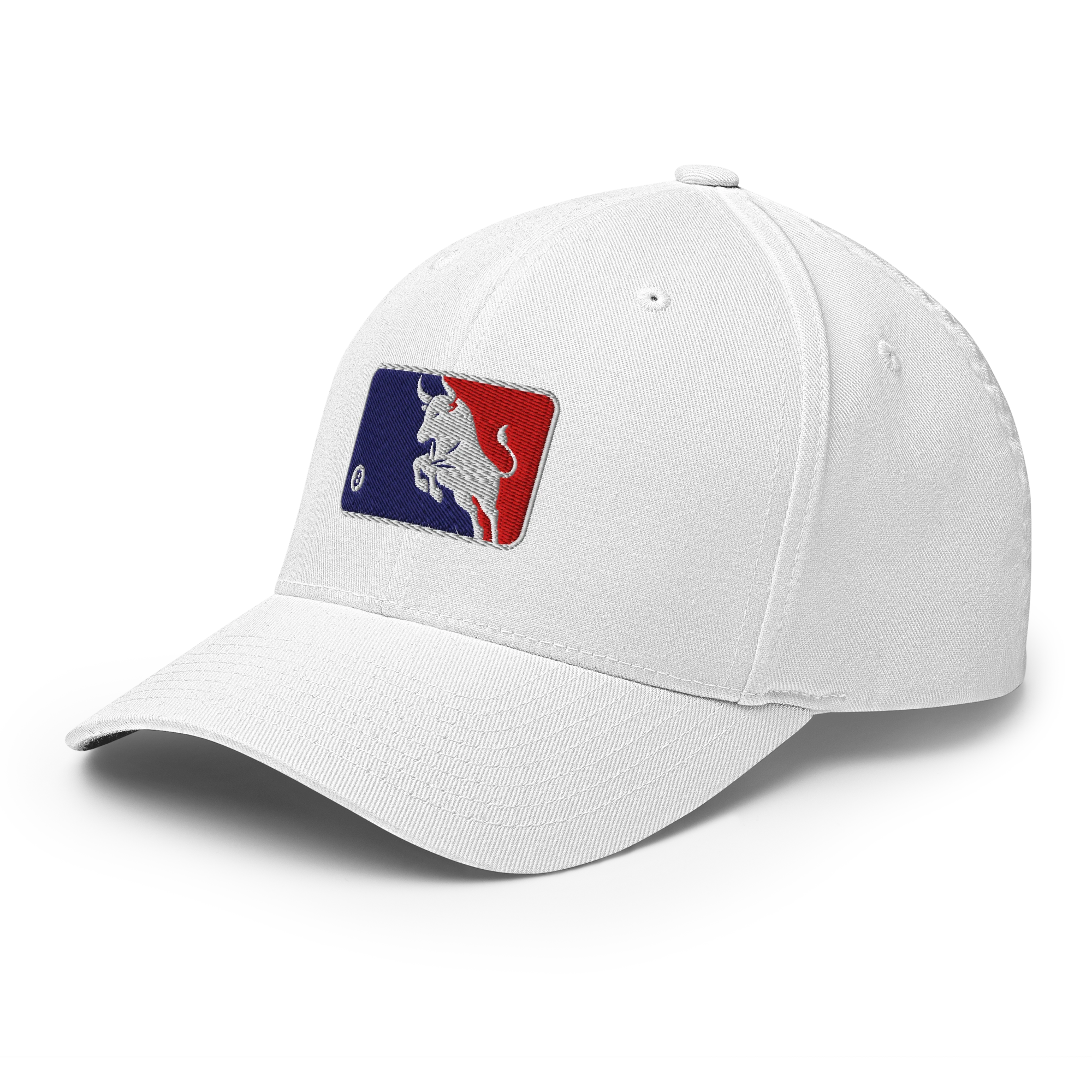 Bull Market Crypto Flexfit Hat - white left-front view