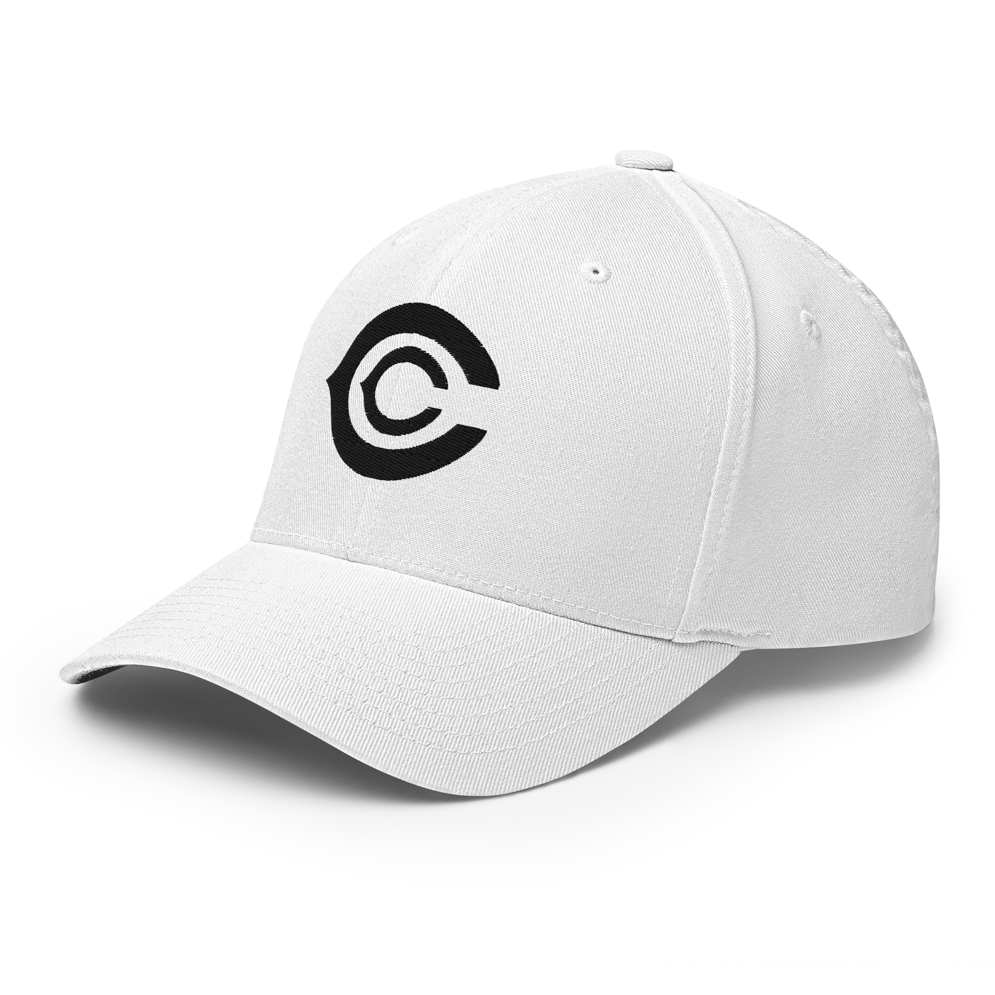 The CC Cap Crypto Flexfit Hat - white left-front view