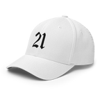 21 Million Crypto Flexfit Hat - white left-front view