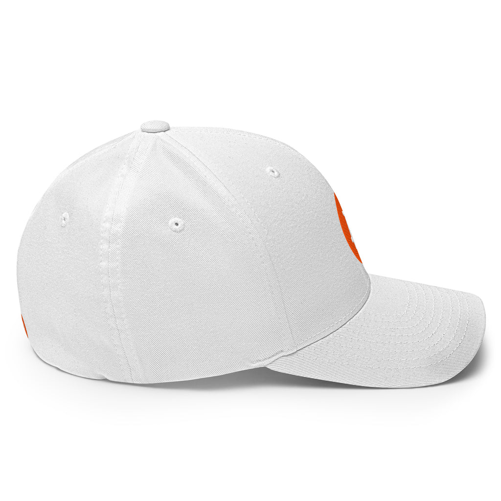 Embroidered Bitcoin BTC crypto hat white - right side view