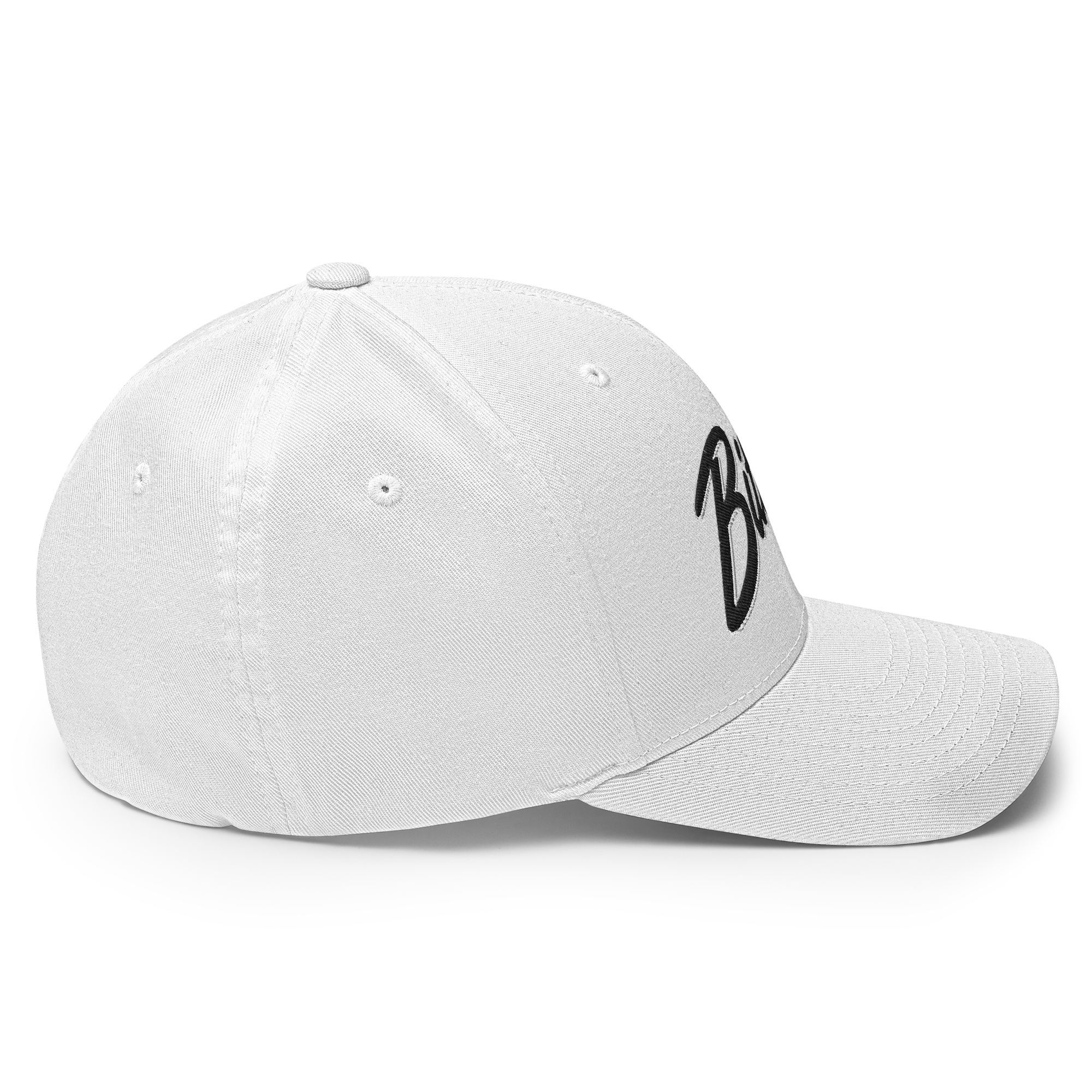 The Satoshi Crypto Flexfit Hat - white right-side view