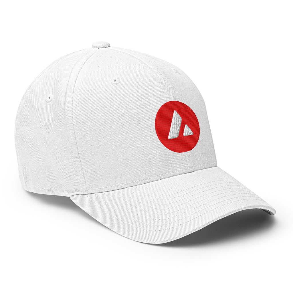 Embroidered Avalanche FlexFit Dad Hat - white right front view