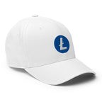 Embroidered Litecoin FlexFit Dad Hat - white right front view