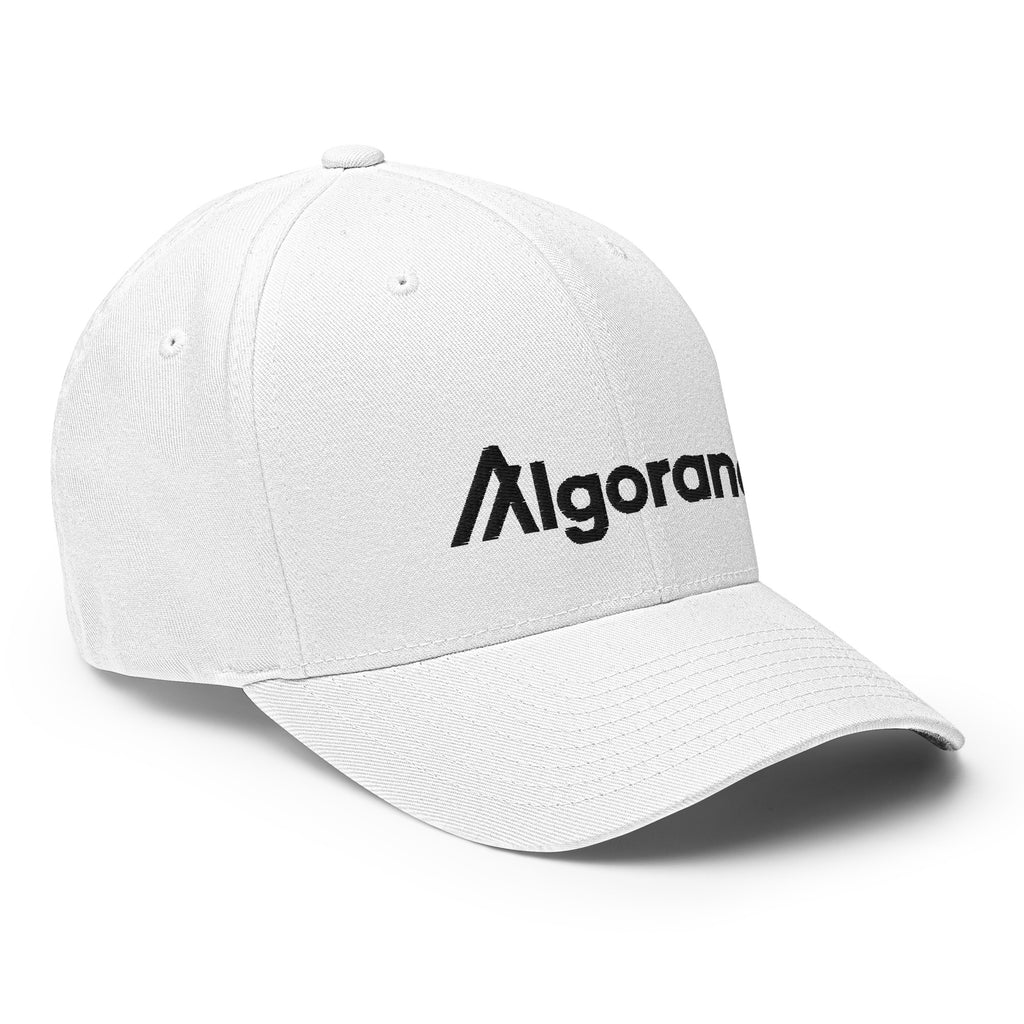 Embroidered Algorand FlexFit Dad Hat - white right front ALGO logo