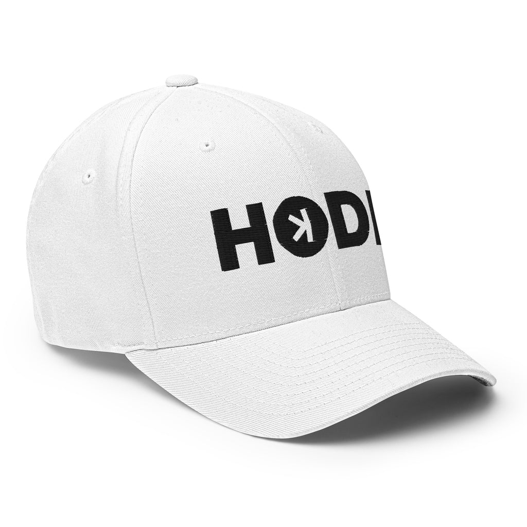 Embroidered HODL Kaspa KAS hat black - right side view