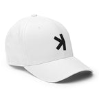 Embroidered Kaspa FlexFit Dad Hat - white right front KAS logo