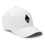 Embroidered Ethereum FlexFit Dad Hat - white right front ETH logo