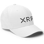 Embroidered XRP FlexFit Dad Hat - white right front XRP logo