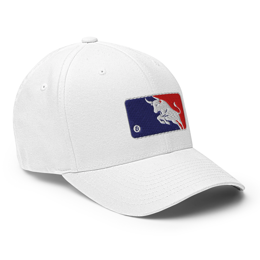Bull Market Crypto Flexfit Hat - white right-front view