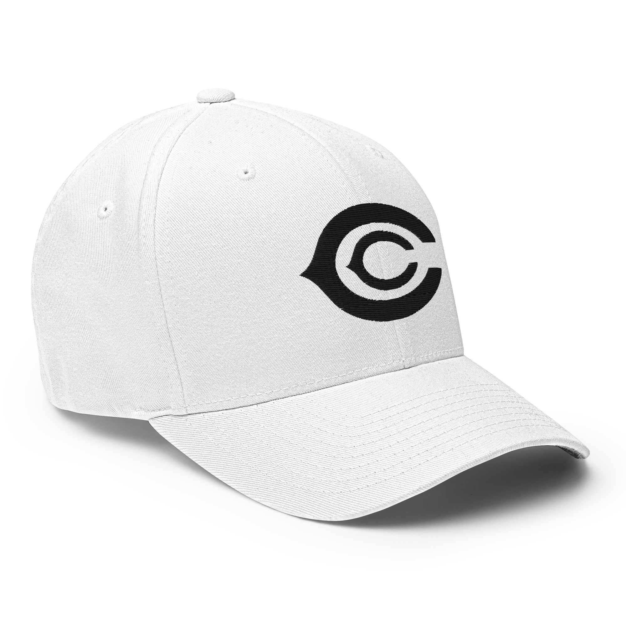The CC Cap Crypto Flexfit Hat - white right-front view
